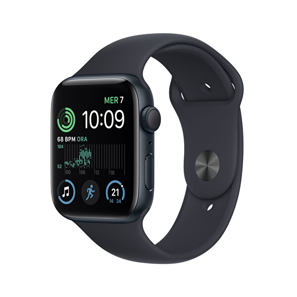Apple Watch SE GPS 44MM Gece Yarısı Alüminyum Kasa ve Gece Yarısı Spor Kordon
